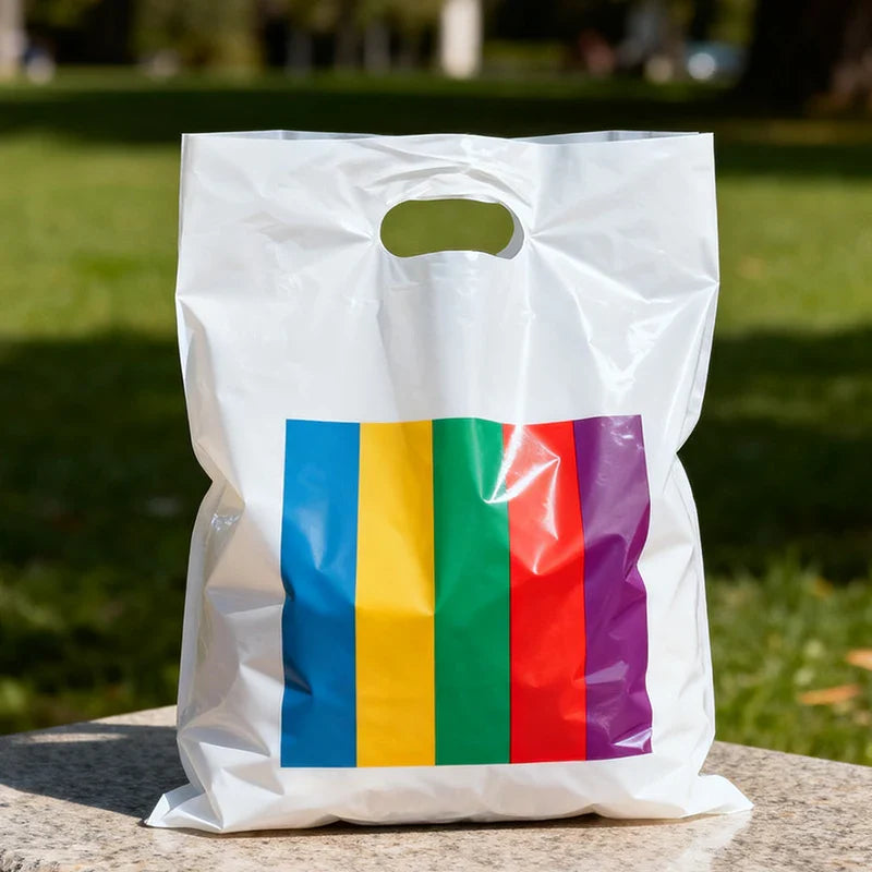 Thank You Shopping Gift Carry Plastic Tote Packing Handbag Online Shop Boutique Handle Clothes PE Poly Packaging Bags