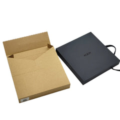 Custom E Commerce Self Adhesive Easy Open Kraft Art Paper Tear Off Strip Self Seal Zipper Peel Packaging Box with Zipper Line