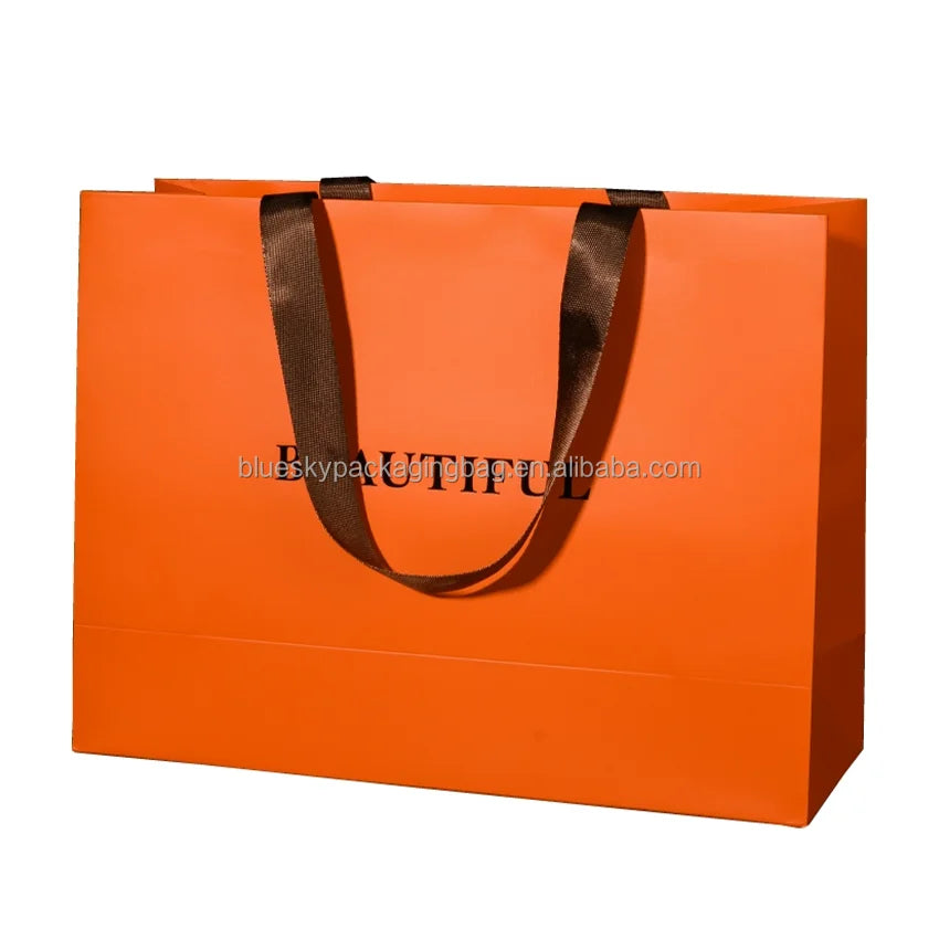 Custom Kraft Paper Bag With Handles Shopping Bags Retail Bag Wholesale Bulk Customized Logo Printing for Boutique Gift Packaging