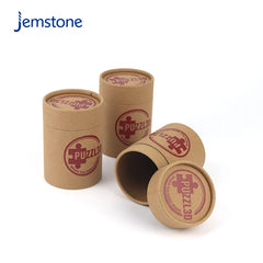 Printed logo Brown Kraft Perfume Cylinder Paper Tube Packaging Round Food Grade Tea Coffee Candle Cardboard Tube Packaging