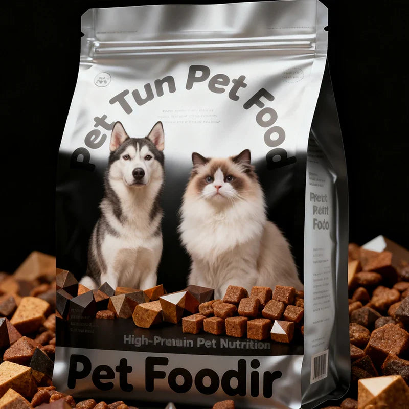 Plastic Aluminum Foil Animal Feed Flat Bottom Dry Pet Treat Cat Litter Recyclable Food Mylar Packaging Bags