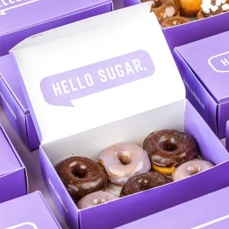 Custom Logo Printed Square Paper Bakery Box for Cupcakes Donuts Chocolate Packaging Glossy Matt Lamination for Food Packaging