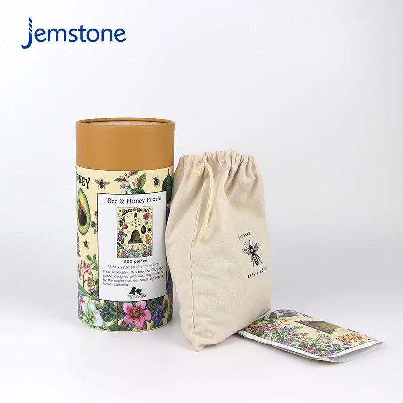 Custom Eco-Friendly Luxury Kraft Cylinder Packaging for Food Clothes Recyclable Cardboard Toy Bee Puzzle Paper Tube