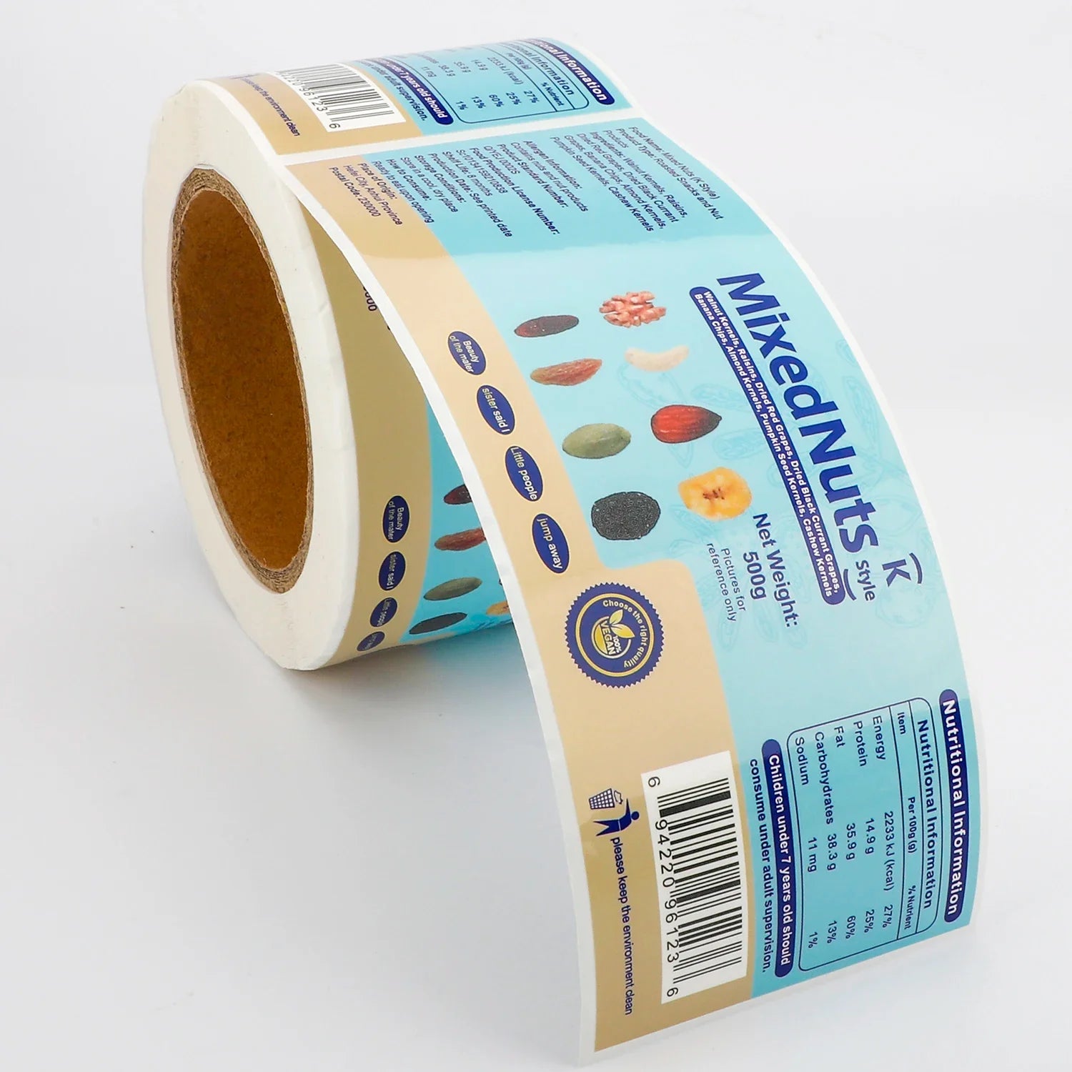 Personalized Logo Food Sticker Printing Self Adhesive Vinyl Round Waterproof Custom Packaging Roll Sticker Label for Bottle