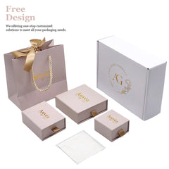 Custom Small Jewellery Paper Cardboard Ring Drawer Packaging Jewelry Box and Bag With Logo Printed