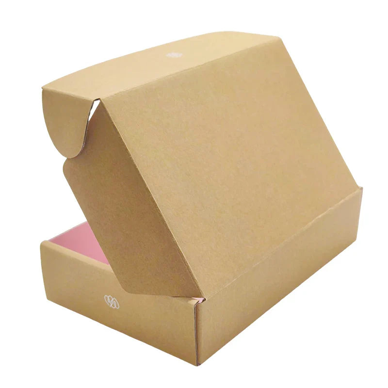 Guangdong Eco-friendly Recycle Brown Kraft Pink Paper Folding Mailer Box Corrugated Cardboard Box Custom logo Shipping Boxes