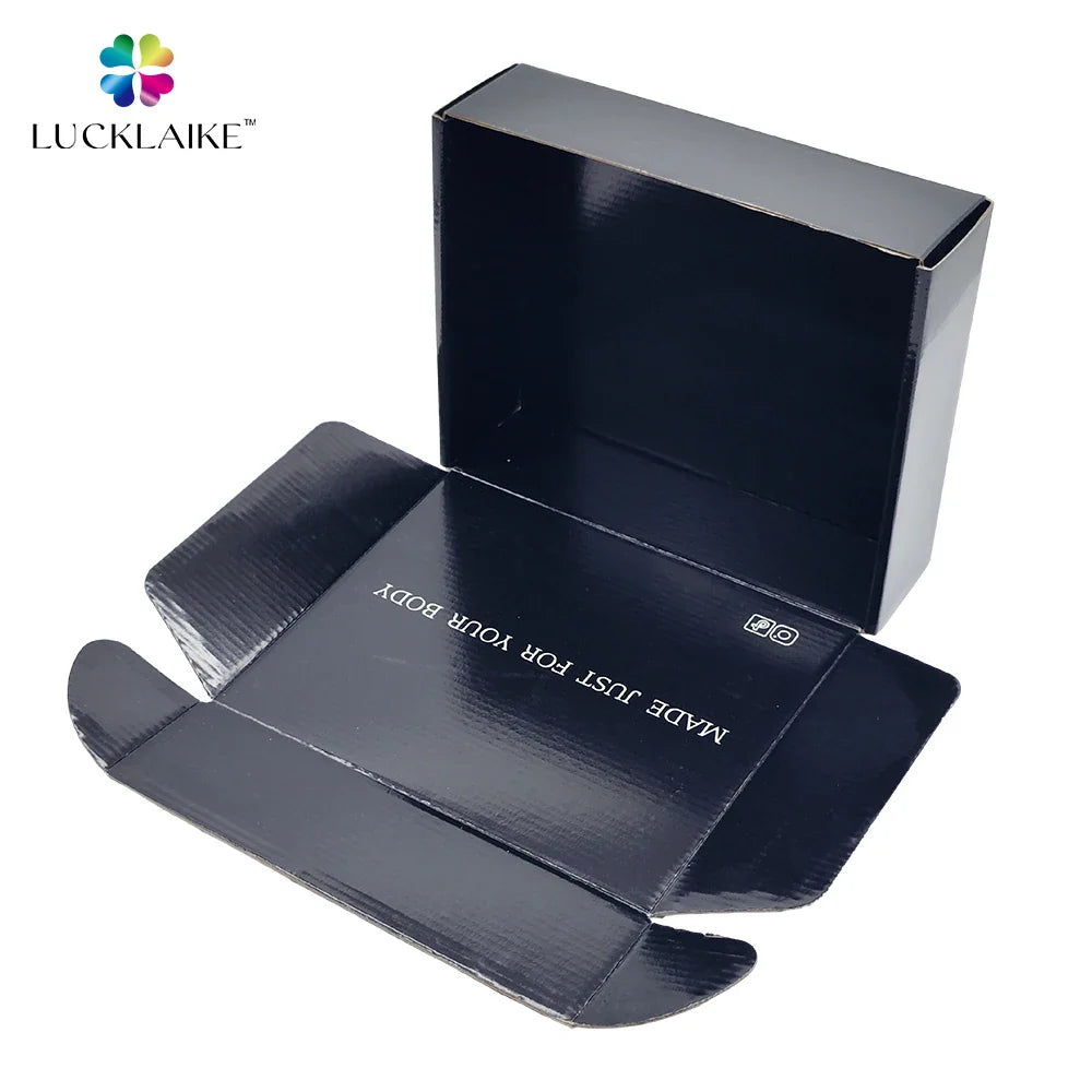 Custom Subscription Pr Corrugated Embalagem Jewelry Parcel Delivery Carton Shipping Glossy Black Mailer Boxes for Packaging