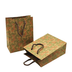 Custom Portable Personalized Craft Shopping Gift Packaging Delivery Coffee Brown Kraft Paper Bag with logo Handle Wholesale