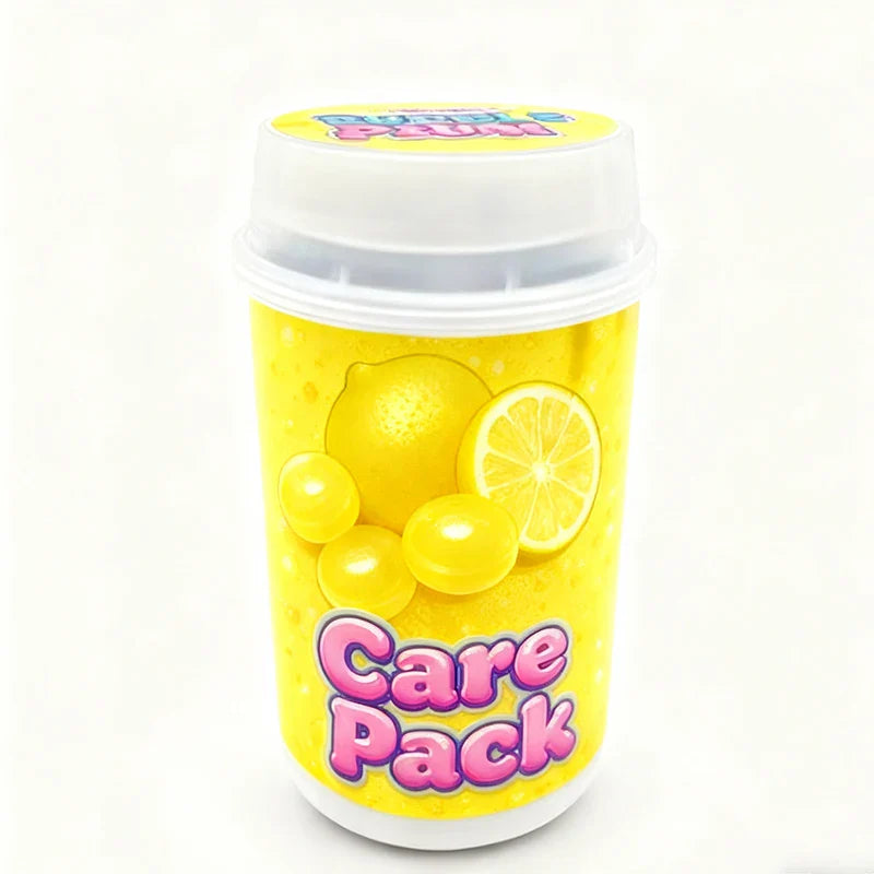 New Trend Push pop Jar 3.5g Container Stickers Gummy Cookie Clear Plastic Jars With Screw Top