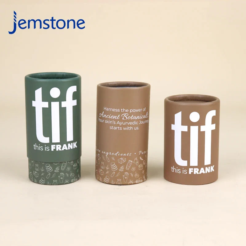 Custom Logo Eco-friendly Kraft Cardboard Cosmetic Perfume Bottle Paper Tube Food Tea Coffee Candle Cylinder Box Packaging