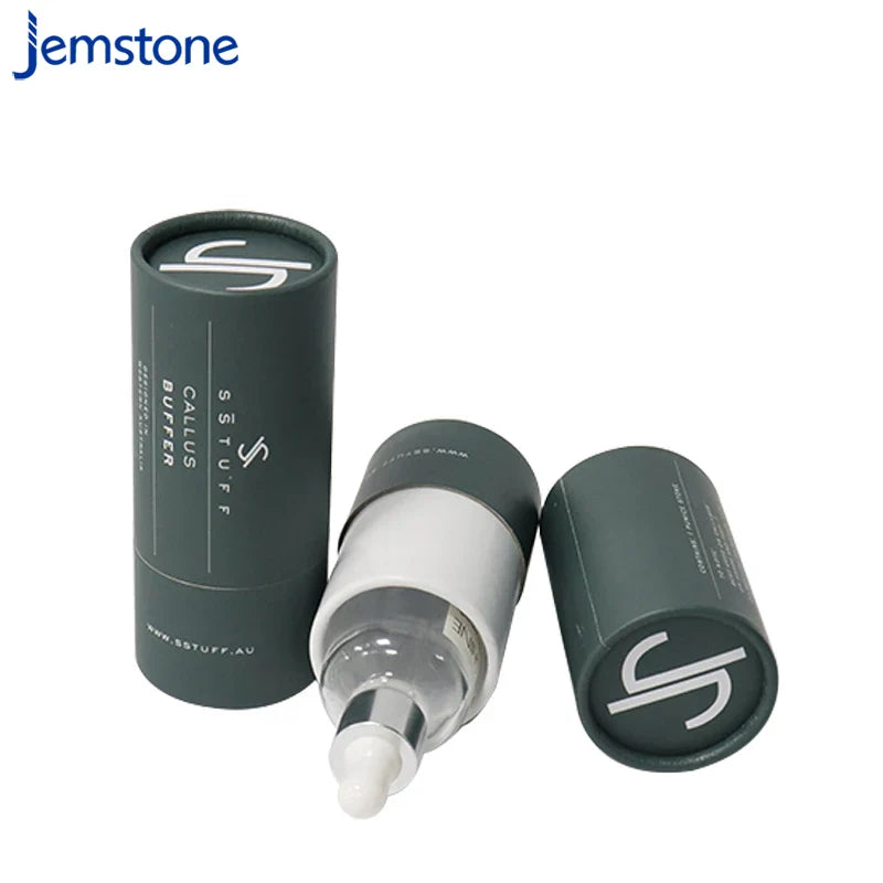 Custom Round Cosmetic Kraft Paper Tube Box Perfume Cardboard Tube Essential Oil Bottles Paper Packaging Tube With Eva