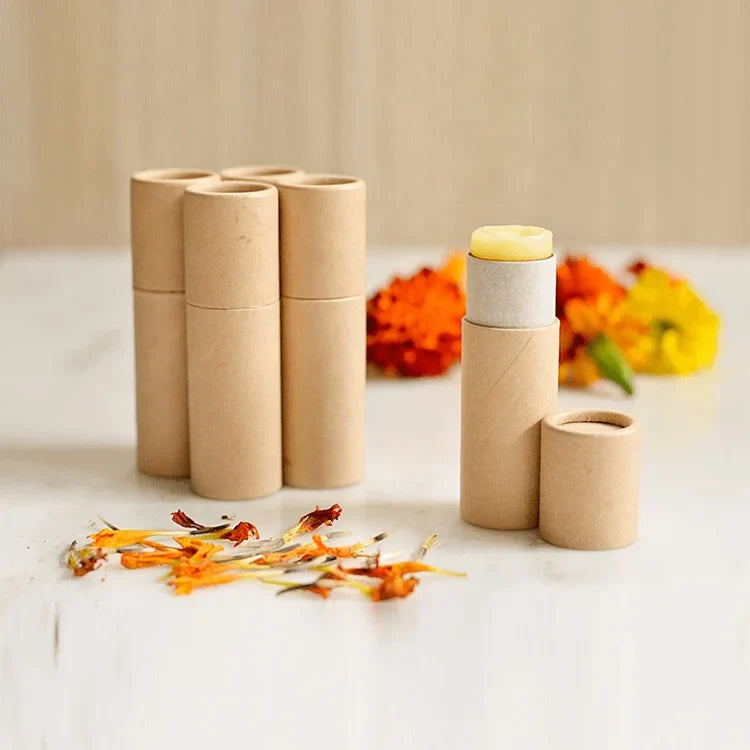 Eco Empty 0.3 Oz 20 G Packaging Kraft Paper Cardboard Tube for Lip Balm Deodorant Stick Container