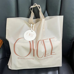 Custom Printed Plastic Tote Bags with Handles, Advertising Promotional Shopping Bags for Business, Events, or Gifts