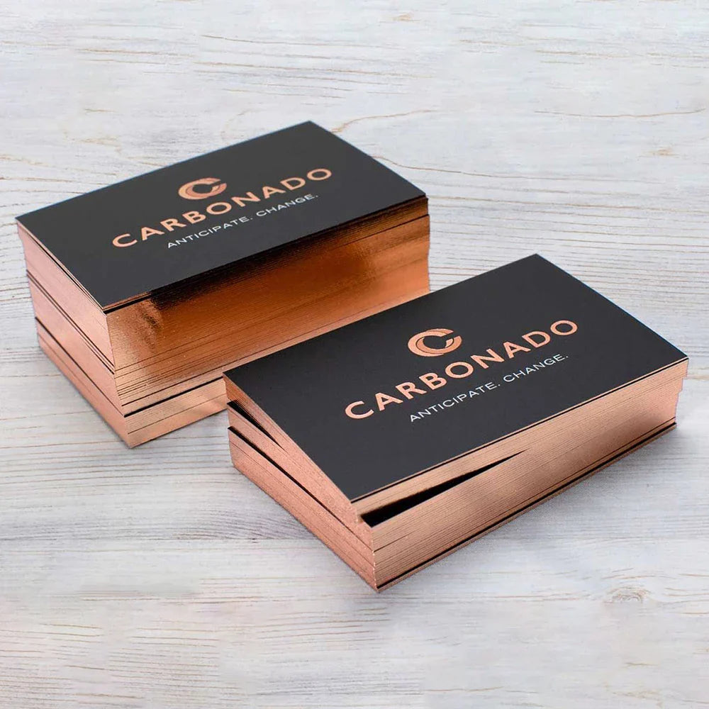 Custom Logo Luxury Black Gold Foil Edge Business Card Golden Border Name Card for Middle East Salon Spa Business