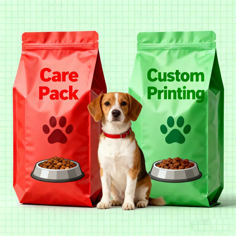 Wholesale Animal Feed Bags Large Capacity Cat Litter Flat Bottom Dog Pet Dry Food Bag With Zipper