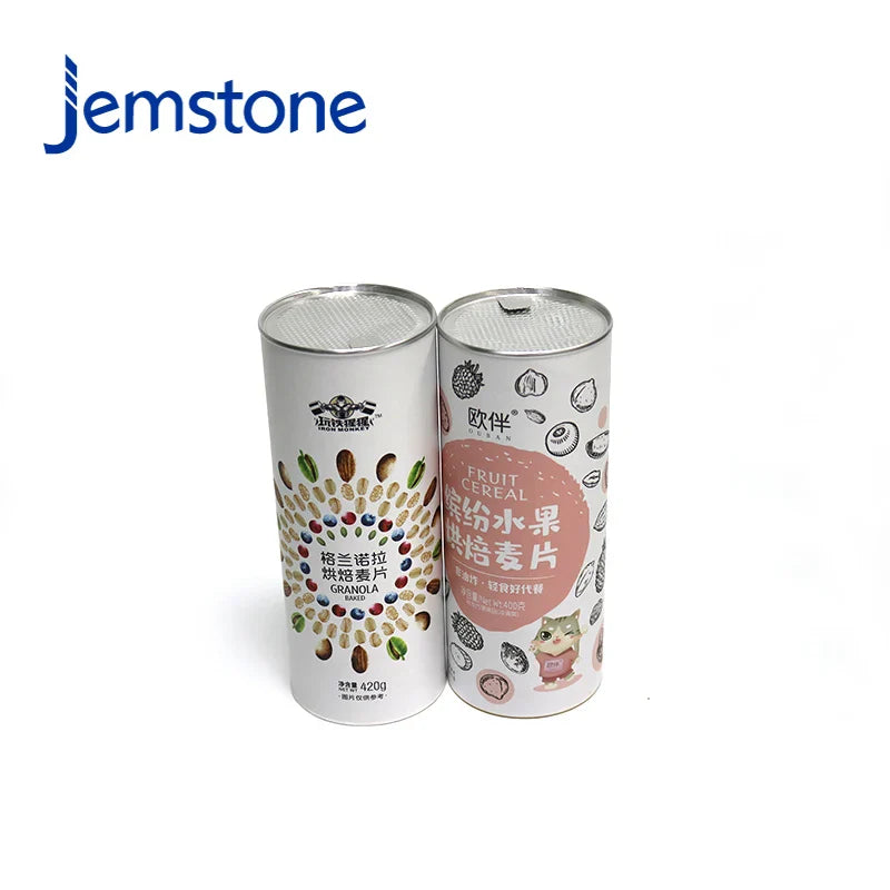 Bio-Degradable Oat Flour Packaging Can Food Paper Tube Cylinder Cardboard Container for Oats Packaging