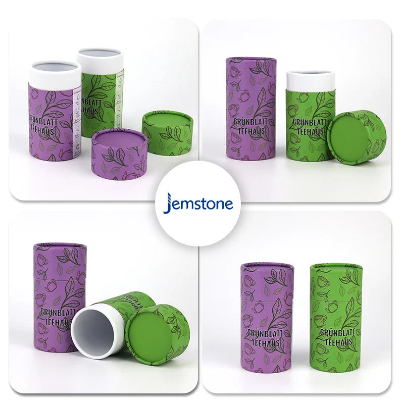 Printed Food  Coffee Bean Tea Leaf Tea Bag Paper Tube Seasoning Spices Snack Cake Nut Kraft Cardboard Cylinder Packaging