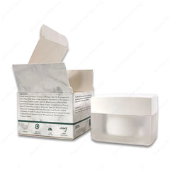 Fashion Packaging Box  50G Cosmetic Jar Frosted Glass Bottle Clear Cosmetic Glass Bottle Plastic Lid With Wood Graphics