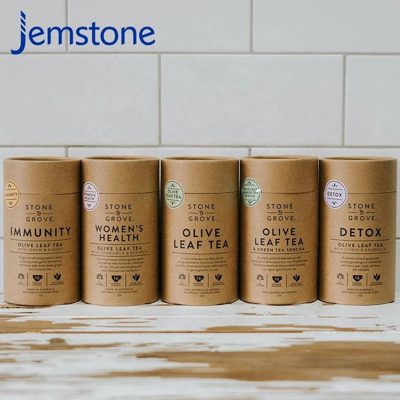 Biodegradable Luxury Kraft Food Coffee Paper Tube Round Chocolate Tube Cardboard Candle Box Cylinder Packaging for Tea