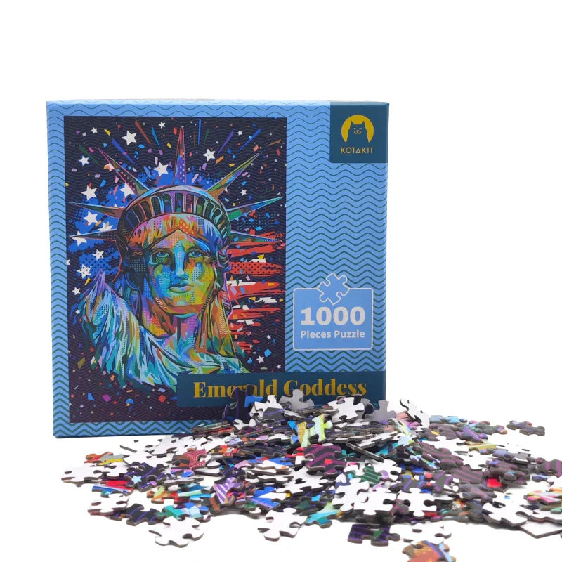 Eco-Friendly Manufacturer Custom Children's Educational Cardboard Paper Coloring Jigsaw Puzzles 1000 Pieces for Adults
