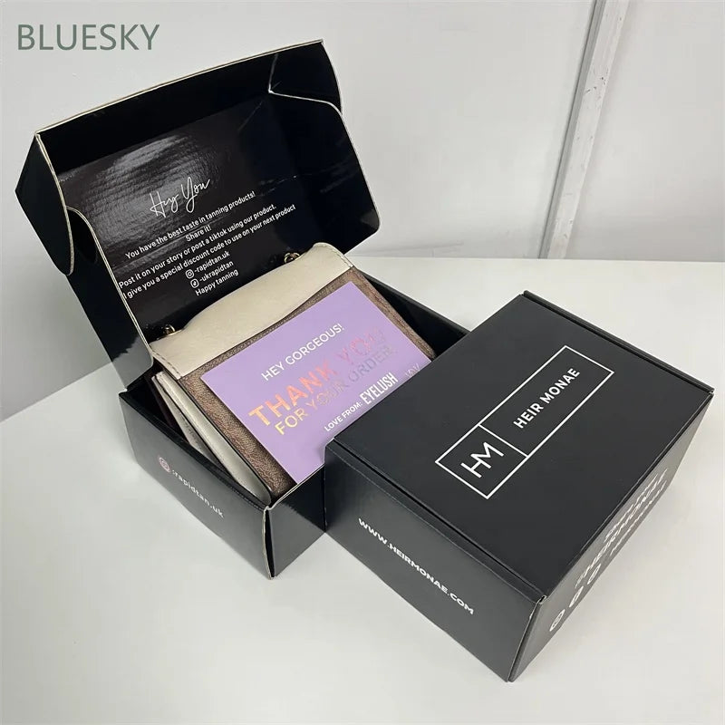 Green Kraft Corrugated Boxes Customizable Packaging Carton for Shipping Mailing Eco Friendly Material with Gold Foil LOGO