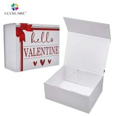 Custom Branded White Rigid Magnet Closure Gift Grey Board Cardboard Love Paper Box Magntique Packaging with logo for Packaging