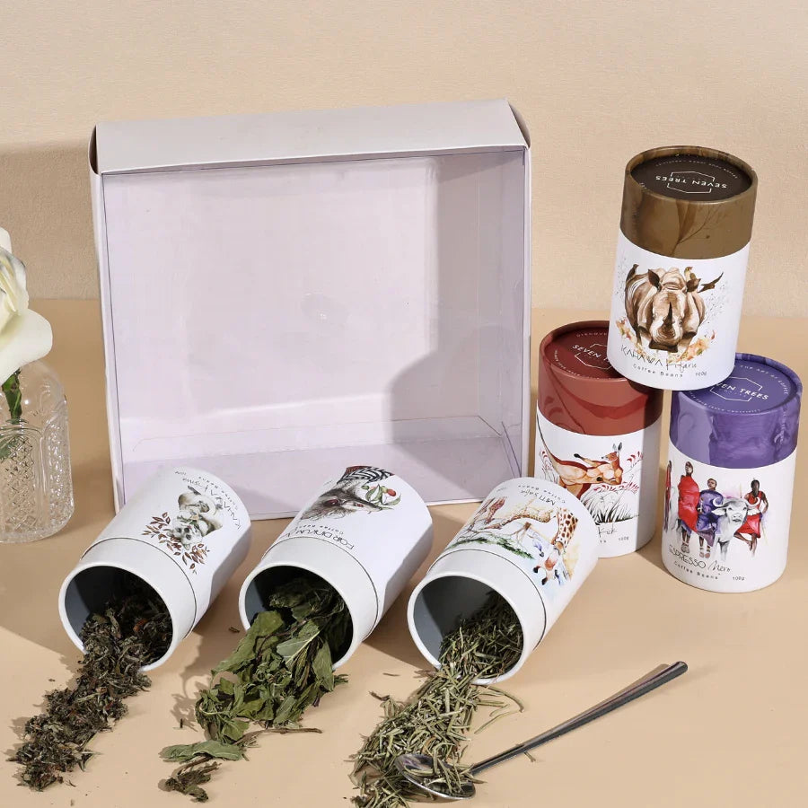 Eco Friendly Cylinder Tube Box Cardboard Tea Leaves Paper Tube Coffee Packaging