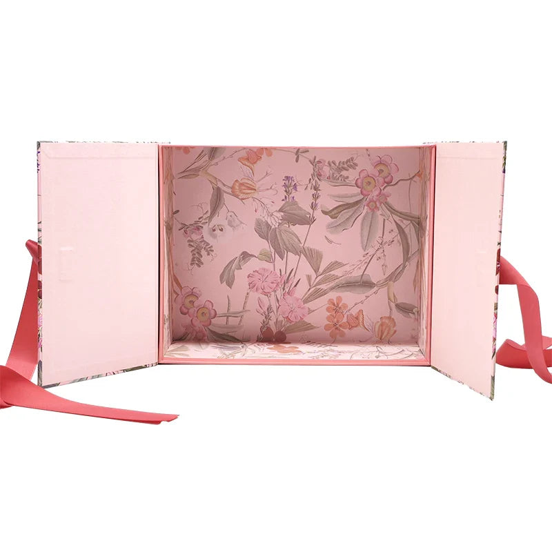 2025 Wholesale Custom Valentine Mom Day Ribbon Close Double Door Luxury Chocolate Wedding Cosmetic Jewelry Gift Packaging Boxes