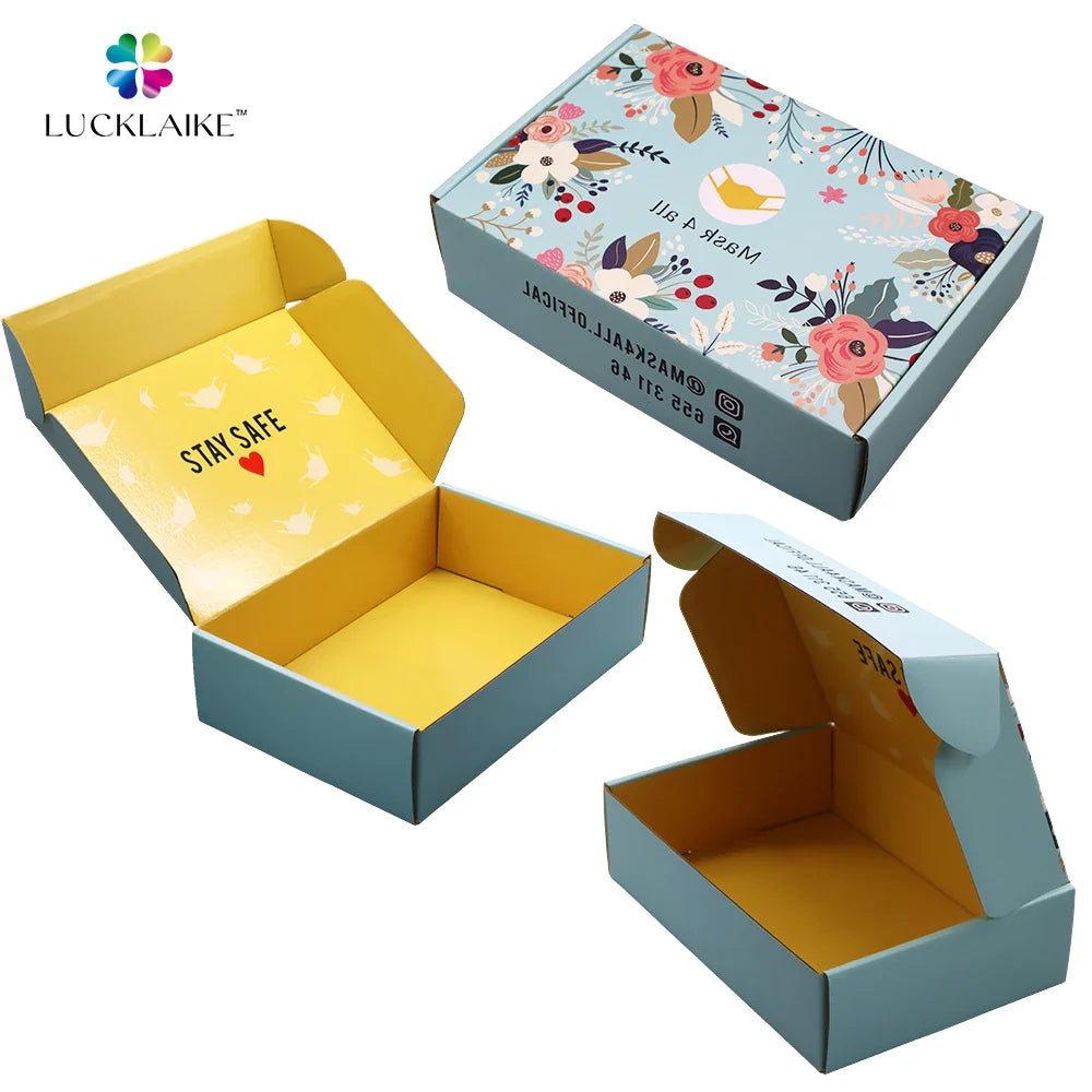 Custom Printed Carton Corrugated Cardboard Shipping Parcel Mom Gift Paper Packaging Floral Flower Boxes for Flowers Bouquets