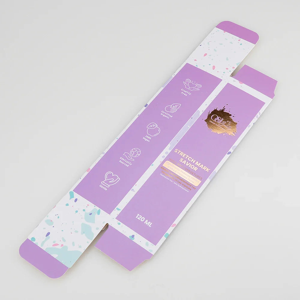 Custom Gold Foil Paperboard Cosmetic Package Folding Cartons Box Full Color Digital Print Packaging Boxes for Skin Care