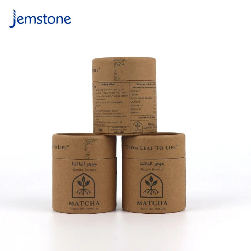 Eco-Friendly Custom Logo Food Grade Brown Kraft Tea Bag Matcha Powder Cardboard Cylinder Packaging Coffee Beans Paper Tube