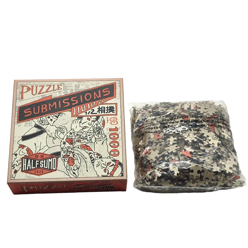 Wholesale Custom Printing Paper Cardboard Japan Sumo Brain Game Puzzles 500 1000 Pieces Jigsaw Puzzle for Kids Adults