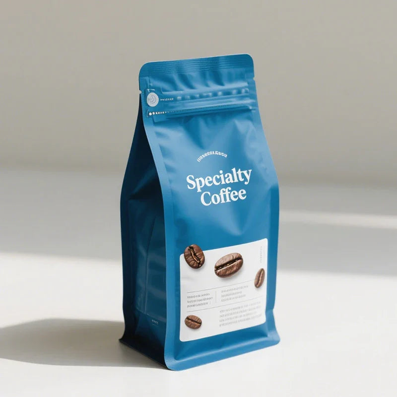 High Barrier Pouches Food Grade Coffee Beans Matte Outside Foil Coffee Packaging Bag With Valve