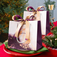 Custom Luxury LOGO Printing Trapezoidal Design Recyclable Art Paper Bag Skin Care Gift Birthday Packaging Shopping Paper Bag