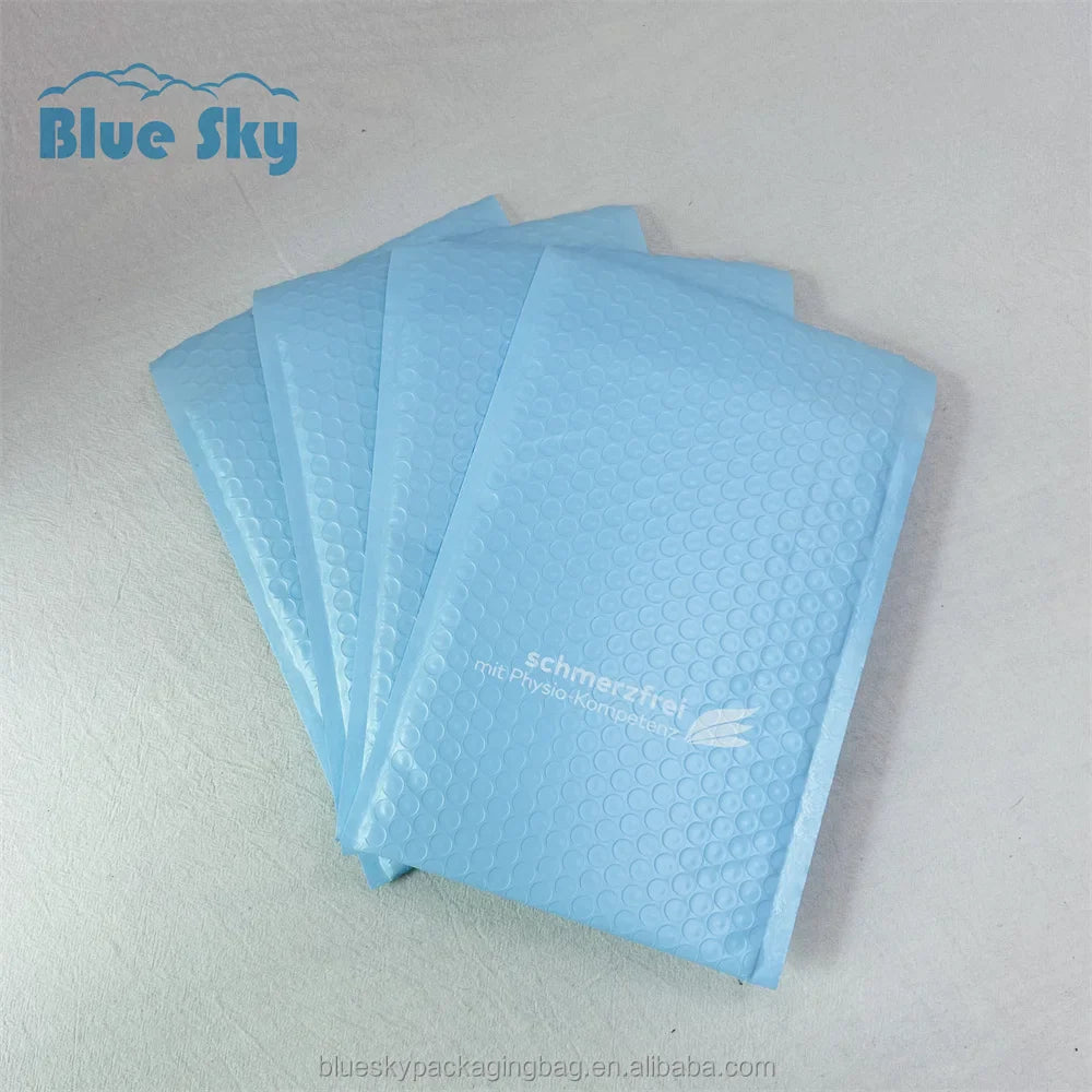Eco-Friendly Blue Bubble Wrapping Bags - Recyclable & Biodegradable Options, Lightweight Mailer for Easy Storage & Transport