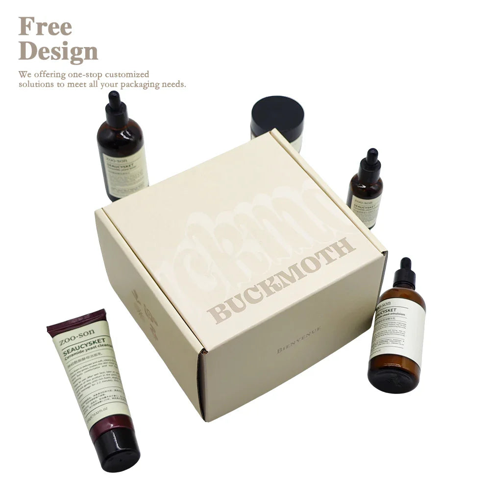 Custom Emballage Beige Corrugated Packaging Package Paper Carton Shipping Box Packaging Mailer Postal Boxes for Packiging