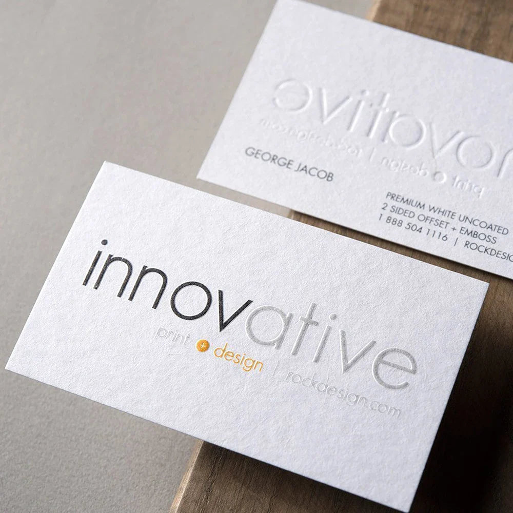 Custom White Textured Cotton Material Luxury Gold Foil Embossed Business Card Linen Textured Card Stock 300gsm for Card Making