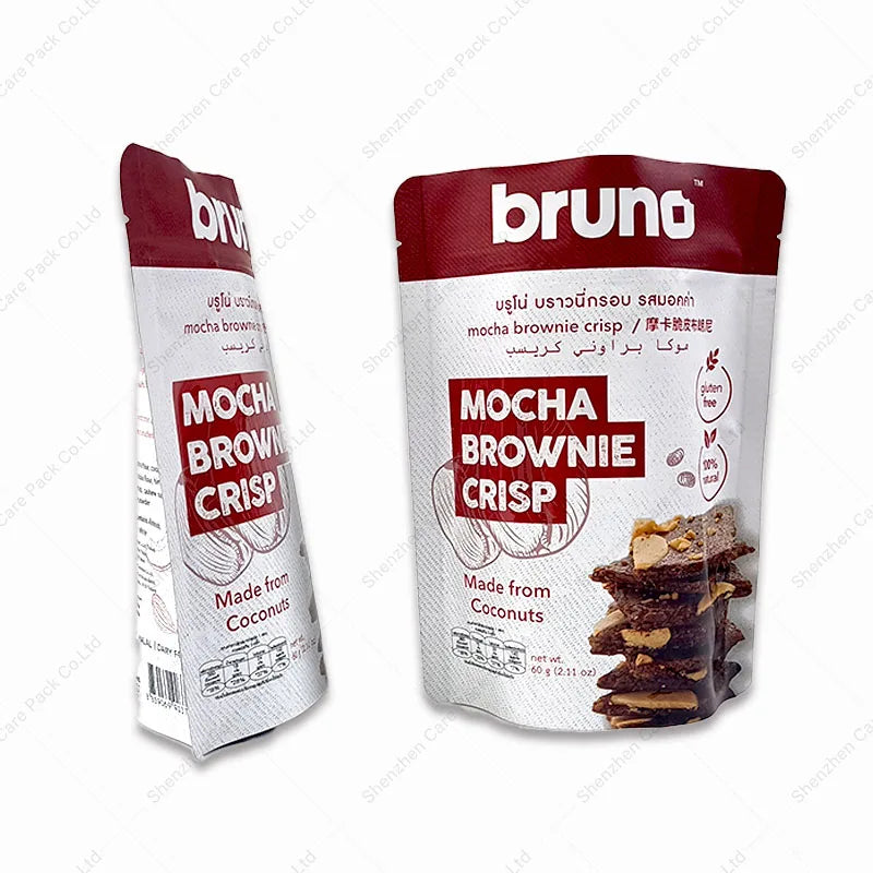 Resealable Cookies Candy Snack Coconuts Doypack Smell Proof Flexible Stand up Pouch Plastic Packaging Mylar Ziplock Bags