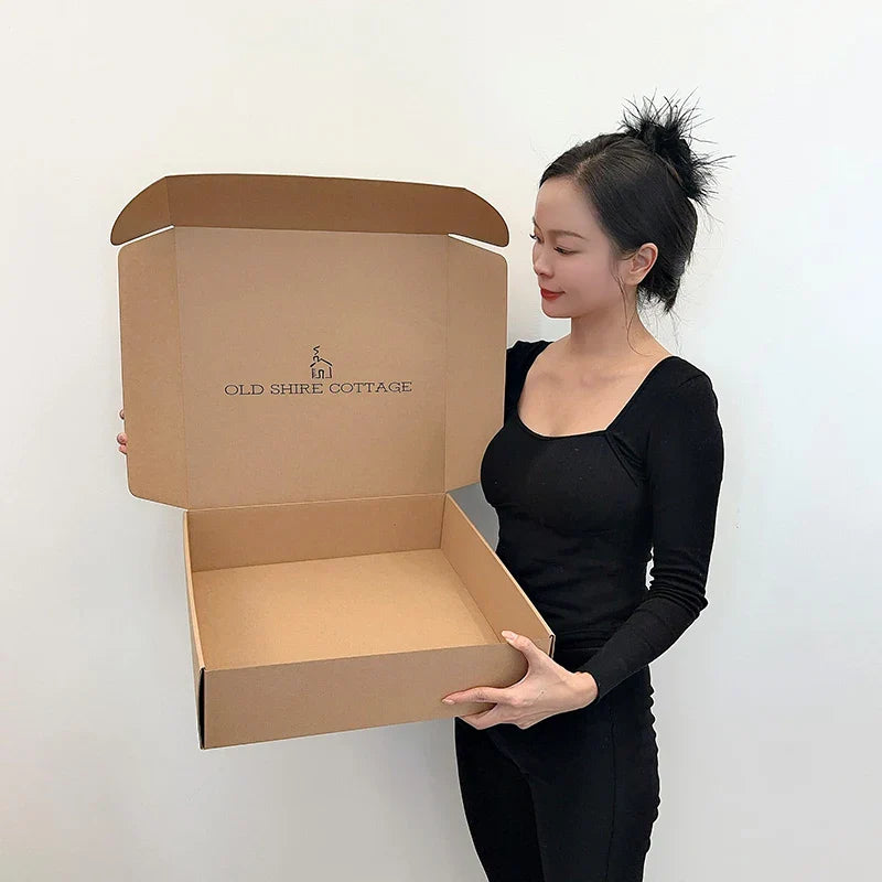 Custom logo Brown Mailer Gift Cosmet Box Corrugated Kraft Mailing Package Paper Carton Box Packaging Shipping Box with logo