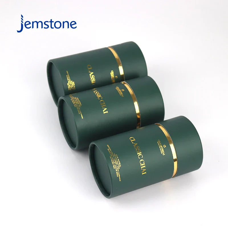 Custom Eco Luxury Candle Kraft Cardboard Tube Perfume Cylinder Box Packaging Food Coffee Paper Tube with Gold Foil for Tea