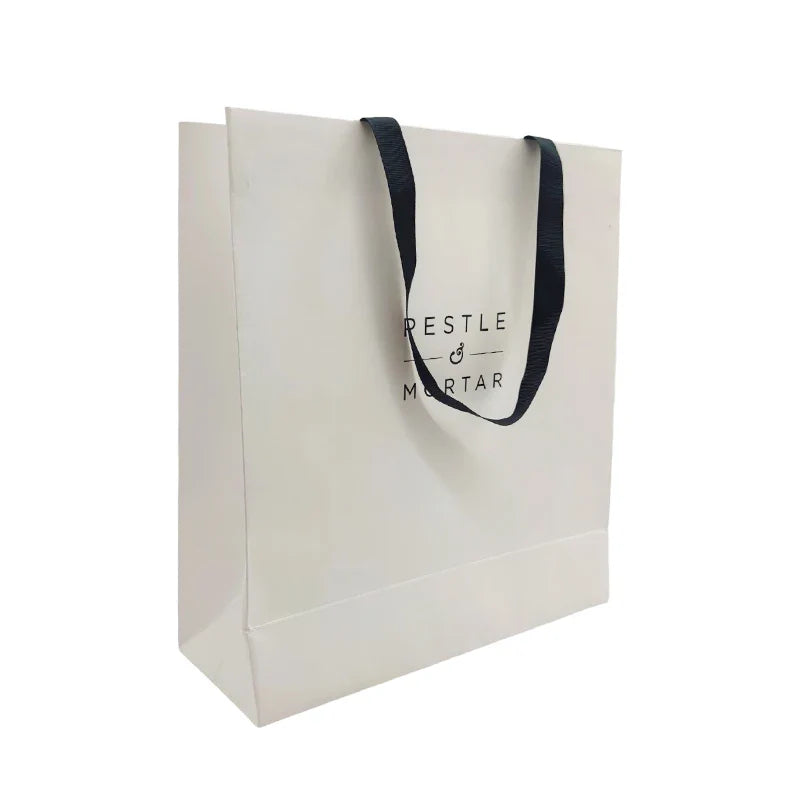 Custom Luxury White Clothes Store Retail Packaging Gift Carry Bags Boutique Shopping Paper Bags with Your Own logo