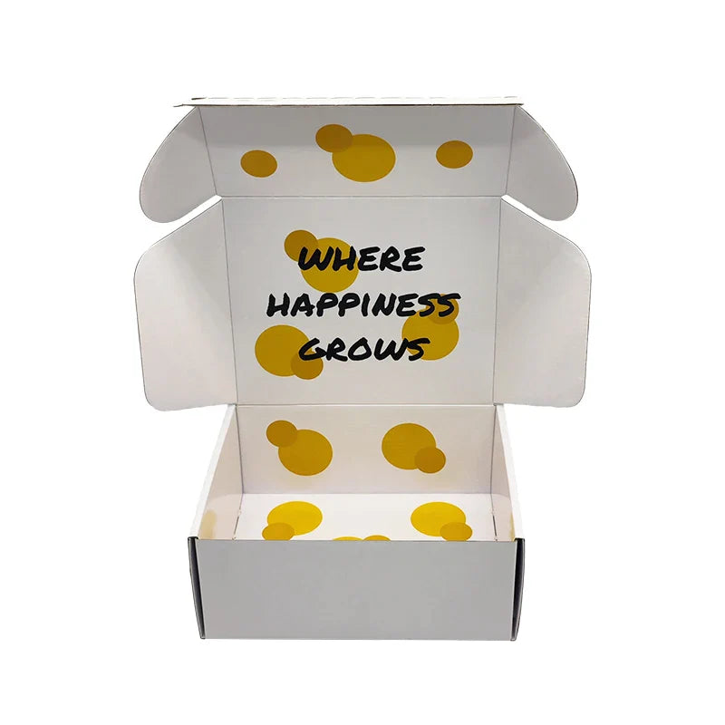 Custom E Flute Elegant Dress Apparel Clothes Packing White Emballage Cajas De Papel Mailer Box Packaging Boxes for Shipping