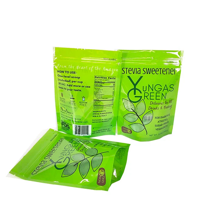 Food packaging Mylar Bag Custom Printed Eco Friendly Aluminum Foil Plastic Stand Up pouch custom protein powder bag