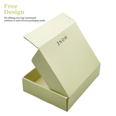 Custom Self Seal Adhesive Packaging Corrugated Matte Soft Touch Film Cream Yellow Zipper Tear Strip Mailer Boxes Shipping Boxes