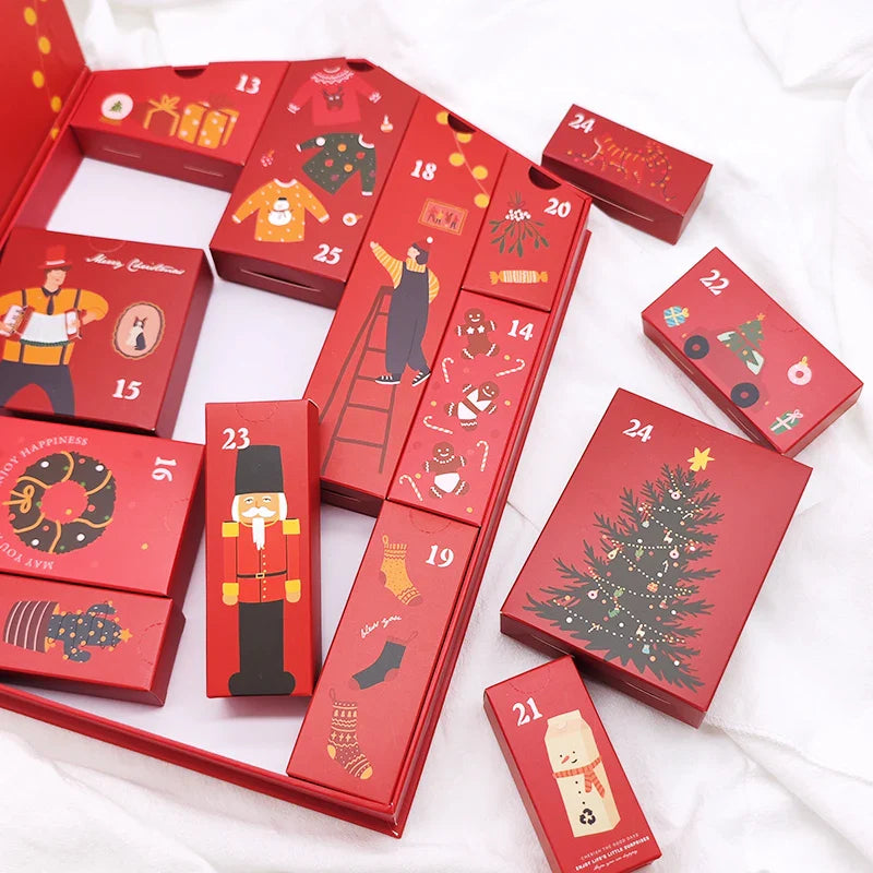 Custom Handmade Empty Drawer Make up Chocolate Candy Cosmetics 24 Days Christmas Advent Calendar Packaging Gift Box