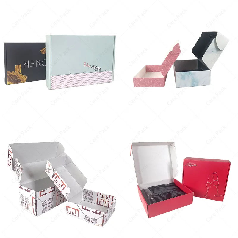 Glossy Corrugated Custom Clothing Reusable Printing Eco-friendly Clothes Apparel Paper Wig Die Cut Shipping Mailer Box