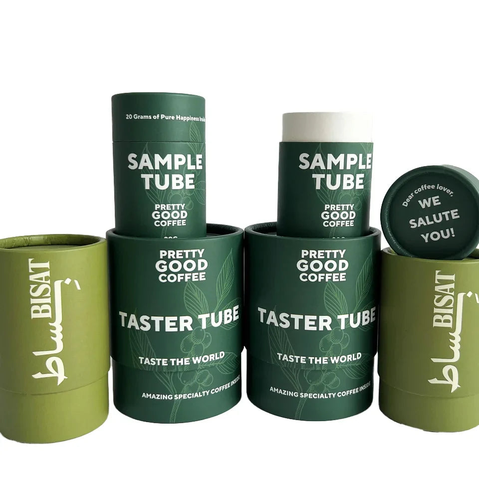 Custom Printed Logo Luxury Tea Coffee Bean Candy Cylinder Packaging Box Eco-Friendly Biodegradable Craft Cardboard Paper Tube