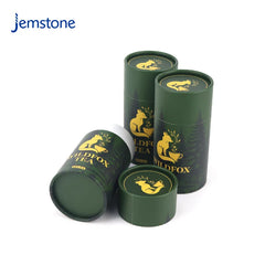 Custom 100% Recycled Luxury Food Round Kraft Cardboard Tube Box Coffee Cylinder Packaging Container Tea Leaf Paper Tube