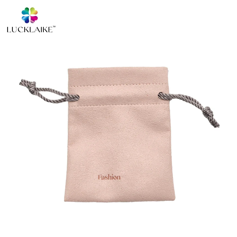 Custom Microfiber Velvet Jewelry Pouches Flannel Jewellery Envelope Bag Packaging With Logo for Coins Necklace Bracelet Earrings