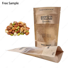 Nut Bag Packaging Compostable Tea Spices Doypack Stand-up Package Snack Recycle Kraft Dry Fruit Dried Nuts Pouches